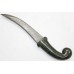 Dagger Knife Natural Green Stone Handle Silver Wire Work on Damascus Steel Blade